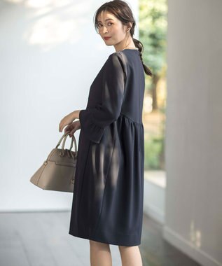 組曲 【KUMIKYOKU NAVY】コンフォータブルドレープフリル ワンピース ネイビー系