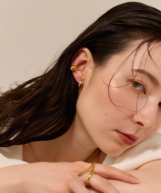Phoebe 〈金属アレルギー対応/痛くないシリーズ〉リップルフープライトフィットイヤリング　ゴールド/ニッケルフリー ゴールド