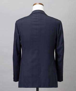 GOTAIRIKU 横に伸びる【TasmaniaWool/タマニアウール】ストレッチ スーツ__ネイビー格子柄 ネイビー格子地柄