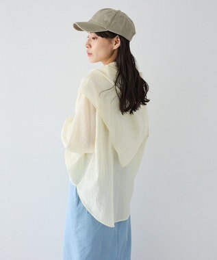 CRAFT STANDARD BOUTIQUE 【2点SET】スカーフ付きシアーストライプシャツ Stripe Yellow