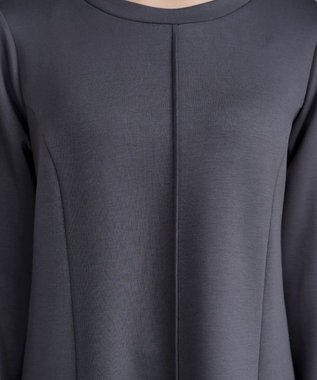 Tiaclasse コットンレースドッキングカットソーワンピース チャコールグレー