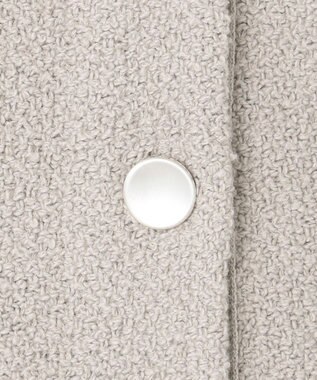 自由区 【XSサイズ～/洗える】テクスチャーコットンブレンド ニットアウター ライトグレー系