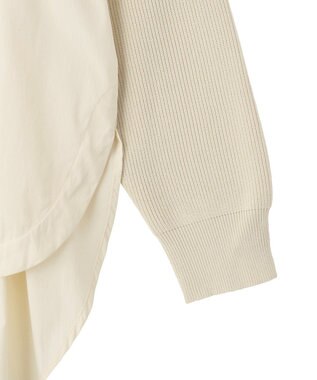 YECCA VECCA ZIPニットレイヤードフーディーシャツ Light Beige