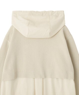 YECCA VECCA ZIPニットレイヤードフーディーシャツ Light Beige