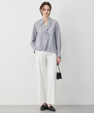 ICB 【先行予約】クリーンブロード ラッフルデザイン プルオーバーブラウス ブラックストライプ