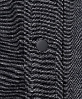 SHARE PARK MENS 【UVカット・撥水・ストレッチ】イージーデニムノーカラーシャツ ネイビー系