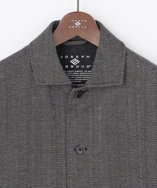 JOSEPH ABBOUD 【キングサイズ・軽量/ストレッチ/家庭洗濯可】ヘリンボーンジャージー カバーオール ブルゾン ブラック系