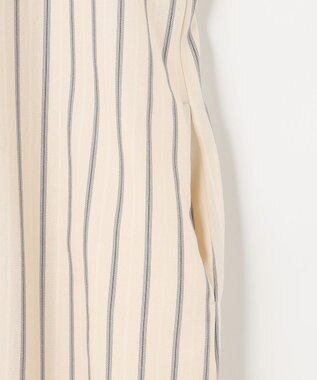 23区 【SLOW/洗える】コットンナイロンストライプ カフタン ワンピース アイボリーストライプ