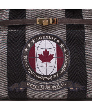 A.D.M.J. 【ファブリック】リネンラメクロス/前金具付トート32cm(Dカン＋)リネンラメクロス/前金具付トート40cm(Dカン＋) BLACK