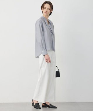 ICB 【先行予約】クリーンブロード ラッフルデザイン プルオーバーブラウス ブラックストライプ