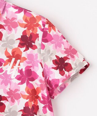 23区GOLF 【WOMEN】【UVカット】草花柄プリントポロシャツ ワイン系5