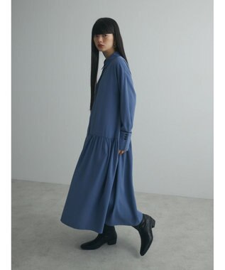 Green Parks armonia．配色シャツワンピース Blue