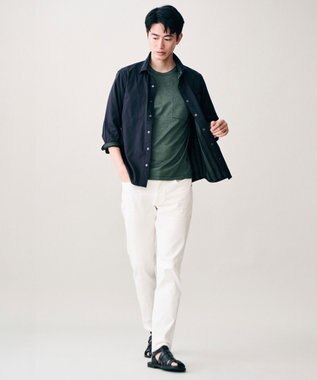 JOSEPH ABBOUD 【2WAY・リバーシブル・七分袖】リバーシブルストライプ シャツ ダークブラウン系1