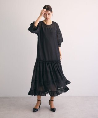 Green Parks ・Ｒａｉｌｍｅオーガンジーワンピース（インナーＯＰ Black