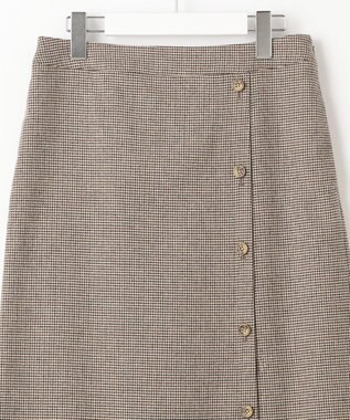 J.PRESS LADIES ドビー チェック スカート ベージュ系3