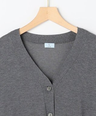 組曲 【加藤ローサさん着用 / 2WAY】スムースストレッチカシュクール カーディガン グレー系