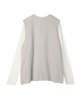 Green Parks ＳＥＴ２点　カットツイードベスト＋プルオーバー Light Gray