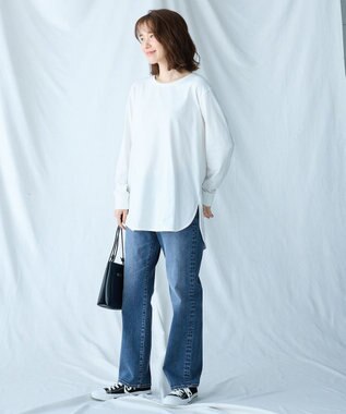 ANY L リブポイントテールＴシャツ オフ