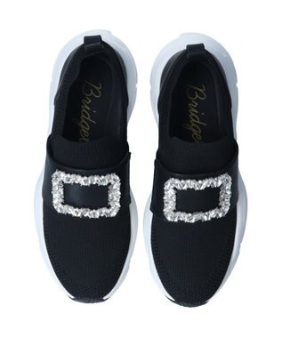 Bridget Birkin 【Bridget Birkin】ビジューバックルニットスニーカー ブラック