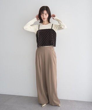 YECCA VECCA 金釦ワイドパンツ Beige