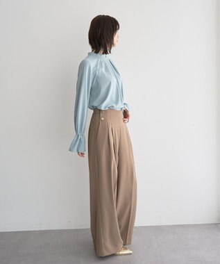 YECCA VECCA 金釦ワイドパンツ Beige