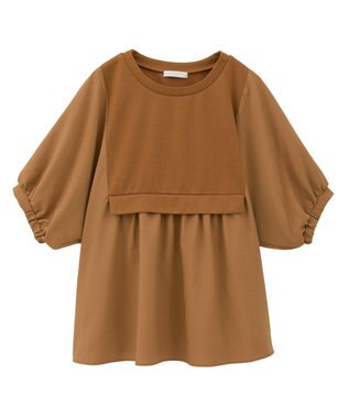 Green Parks ベスト風７分袖ドッキングプルオーバー Orange