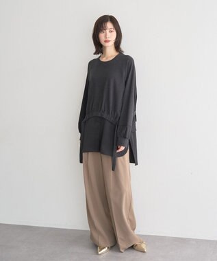 YECCA VECCA 金釦ワイドパンツ Beige