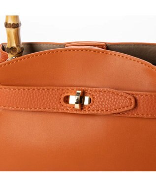 UNBILLION カシュカシュ cachecache / バンブーヒネリミニハンドバッグ オレンジ