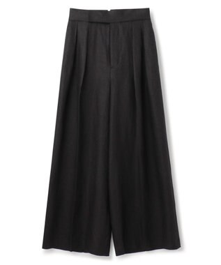 uncrave ヘリンボーン リネン ワイドパンツ（uncrave WHITE） ブラック