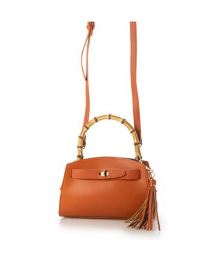 UNBILLION カシュカシュ cachecache / バンブーヒネリミニハンドバッグ オレンジ