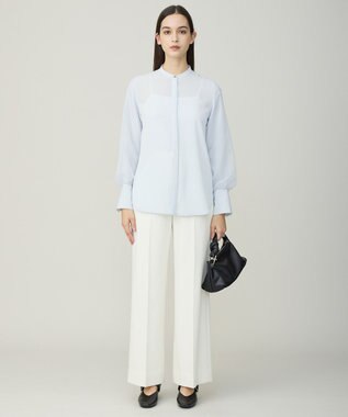 ICB 【洗える】 トリアセボディシェルピーチ ワイドパンツ オフホワイト系