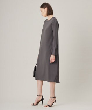 ICB L 【洗える】 クロスコンビ ワンピース チャコール系