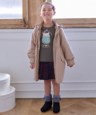 ANY KIDS 裏シャギー アップリケ トレーナー チャコール×クリームソーダ