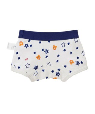 MIKI HOUSE HOT BISCUITS 【90-120cm】 プリント柄ボクサーパンツ 白