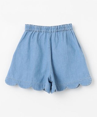 ANY KIDS 裾スカラップ ショートパンツ ブルーデニム