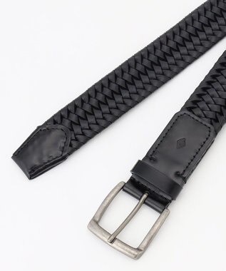 JOSEPH ABBOUD 【キングサイズ・伸びる/日本製】ストレッチレザー ベルト ブラック系