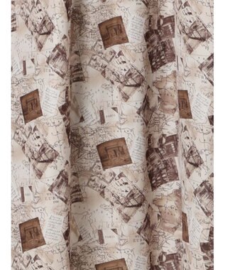 Te chichi マップパターンプリントワンピース ベージュ