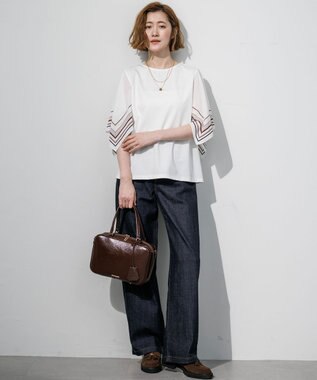 23区 【滝沢眞規子さん着用/VERY・Oggi掲載】23区DENIM ストレッチ ワイドパンツ ネイビー系