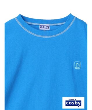 earth music&ecology Ｃｏｓｂｙ×ｅａｒｔｈ　配色ステッチロングＴシャツ Turquoise Blue