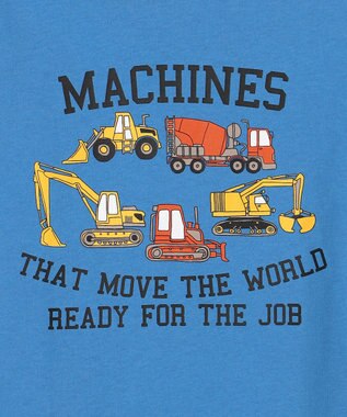 ANY KIDS 【洗濯機可能】はたらく車プリント 半袖Tシャツ ブルー