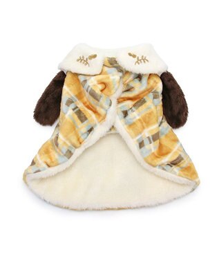 PET PARADISE スヌーピー ポンチョ 《にっこりチェック柄》小型犬 黄