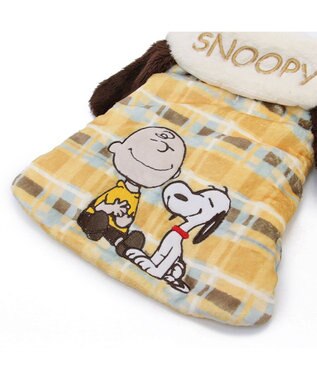 PET PARADISE スヌーピー ポンチョ 《にっこりチェック柄》小型犬 黄