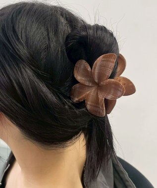 WEGO L総柄フラワーバンス ブラウンチェック1