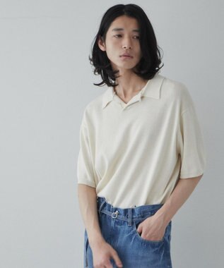 WEGO 【ユニセックス着用ITEM】スキッパーニットポロ オフホワイト