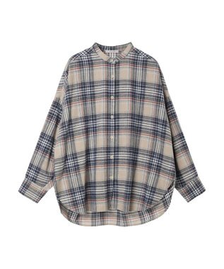 CRAFT STANDARD BOUTIQUE チェックバンドカラーサークルブラウス Beige