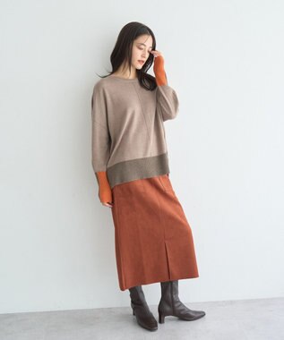 YECCA VECCA ハイウエストフェイクスエードスカート Terracotta