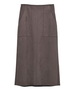 YECCA VECCA ハイウエストフェイクスエードスカート Brown