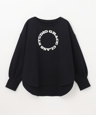 GRACE CONTINENTAL フロッキーロゴプリントトップ ブラック