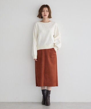 YECCA VECCA ハイウエストフェイクスエードスカート Terracotta