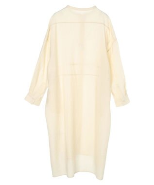 AMERICAN HOLIC 接触冷感バンドカラー切替シャツワンピース Ivory